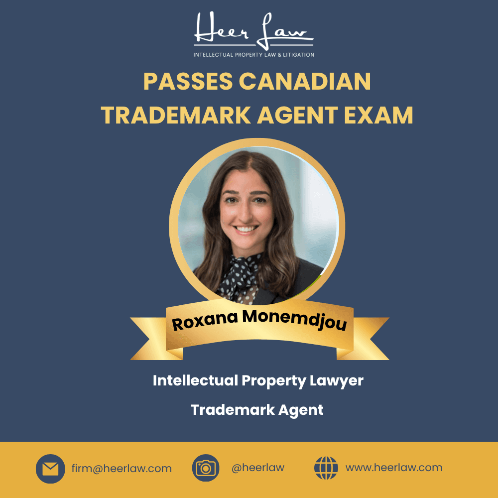 Roxana Monemdjou Passes Canadian Trademark Agent Exam